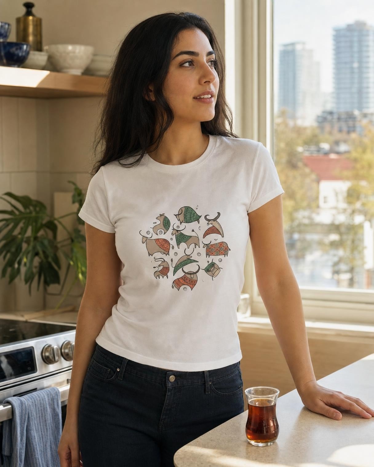 Folk Herd Illustrated Slim-Fit Tee - View 1